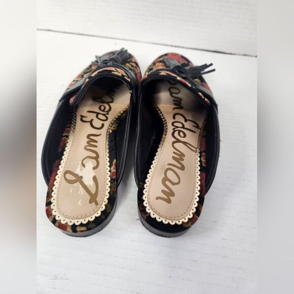 Sam Edelman Black Paris Patchwork Mule Loafers Womens 5.5 Pre-owned - Picture 3 of 11
